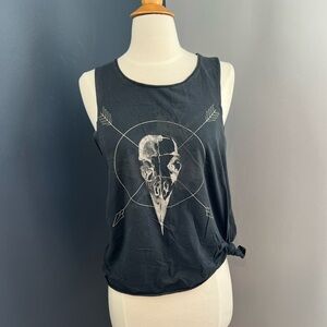 H&M Black Tank Top with Graphic Design